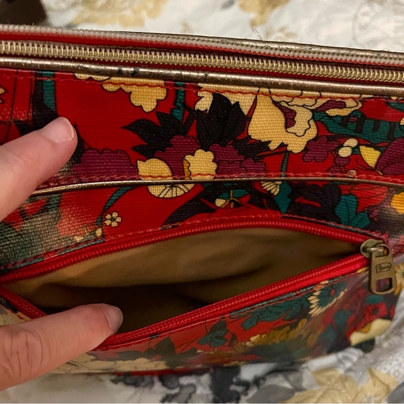 Sakroots Womens  Crossbody Bag Purse Multi-color Red Teal Purple Gold - Picture 2 of 9